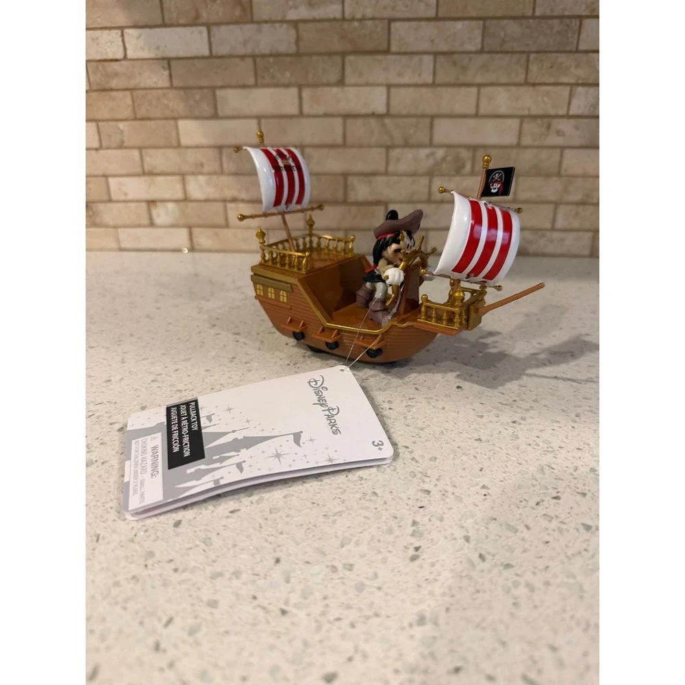 Disney Parks Pirates Mickey Mouse Pullback Pirate Ship Toy NWT